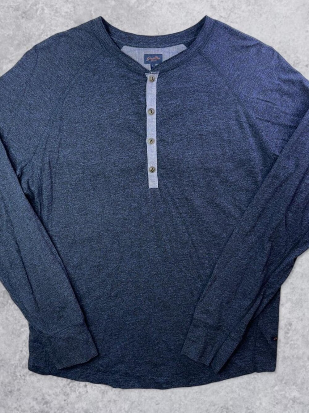 Good Man Brand Larrge 100% Cotton Henley Long Sleeve